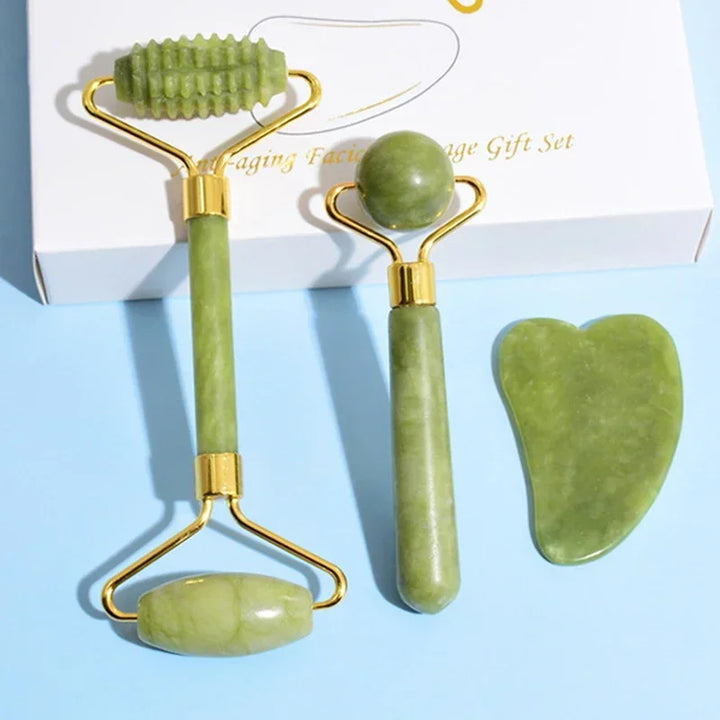 3 pcs Spa-Quality Jade Massage Tools