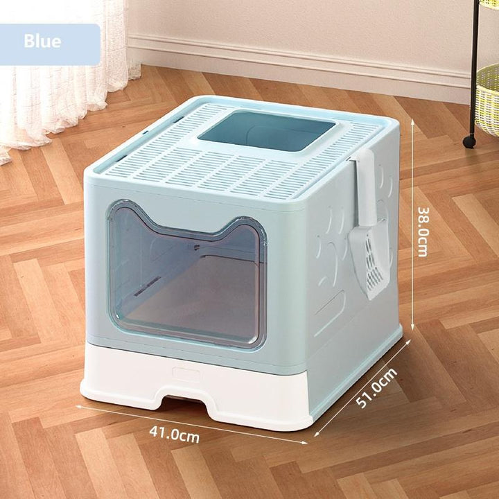 Spacious cat litter box front entry