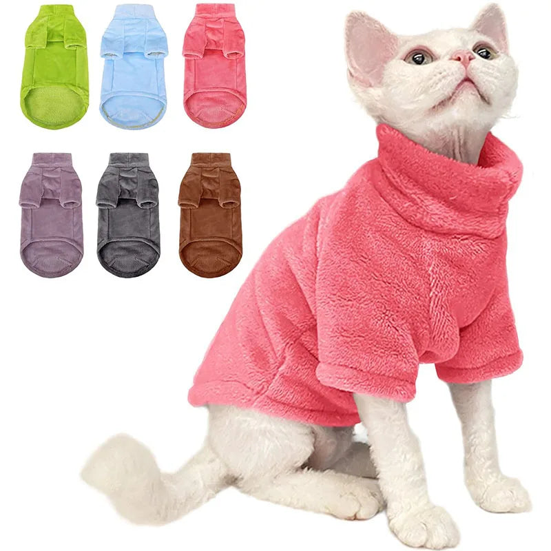 Sphynx Cat Turtleneck Sweater, Winter Warm Pullover
