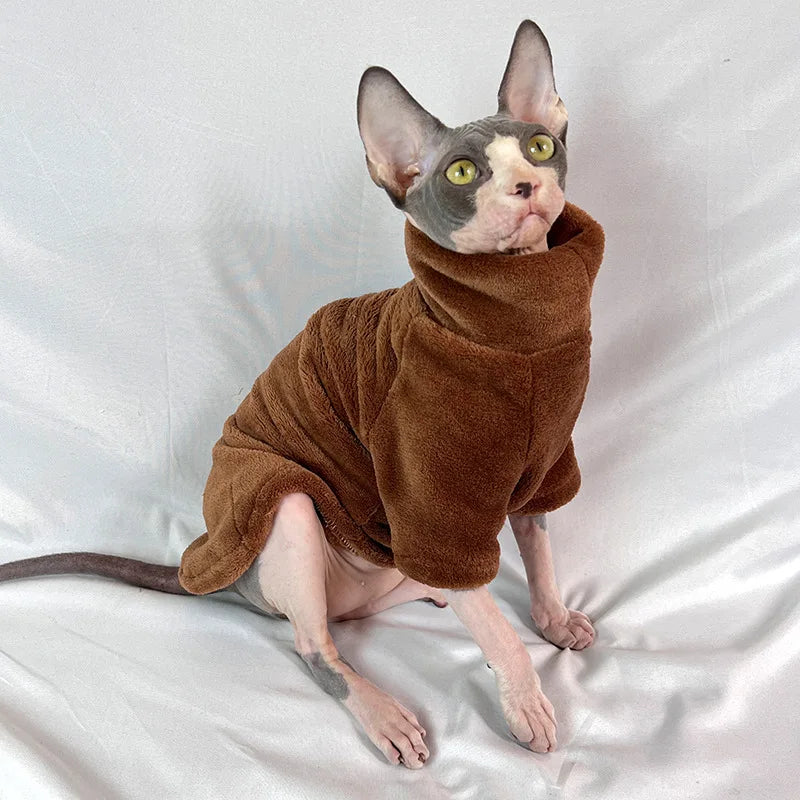 Sphynx Cat Winter Clothing, Turtleneck Sweater Pullover
