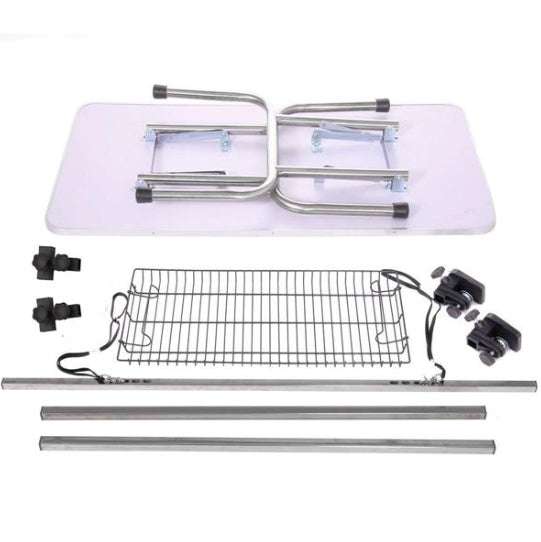 Stable dog grooming table with clamp