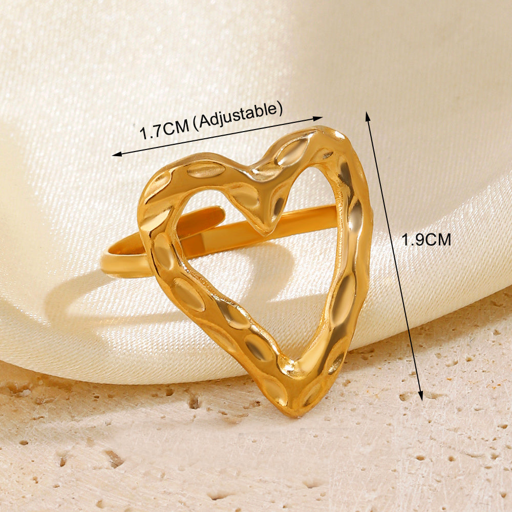 Stainless Love Ring Adjustable