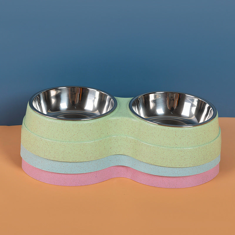 Stainless double bowls for pets