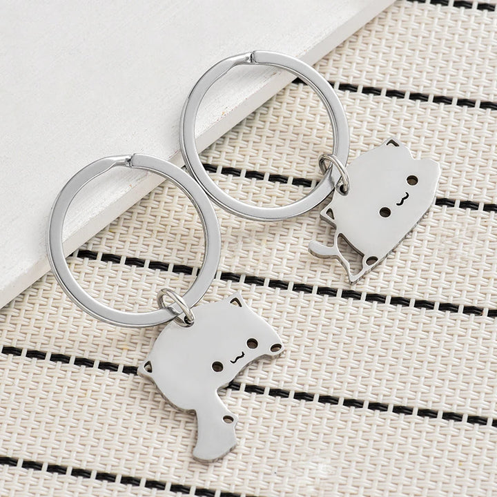 Stainless steel cat key ring