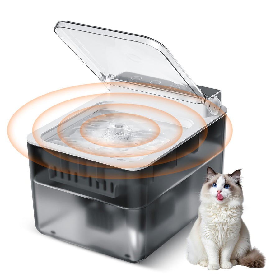 Stainless steel cat water fountain with wireless charging