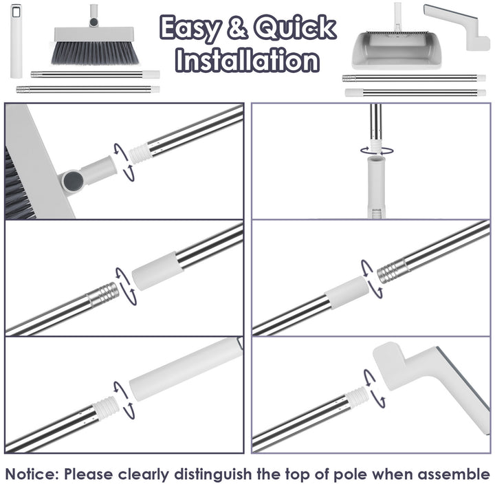 Stainless steel handle broom set