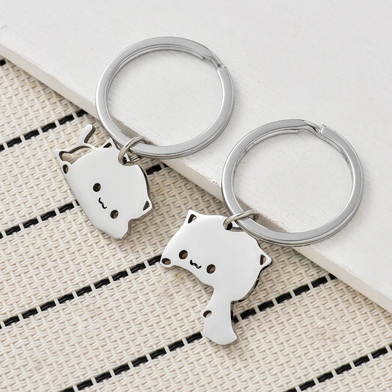 Stainless steel matching keychain