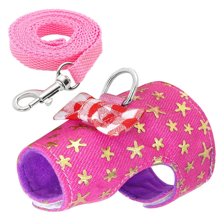 Star-Patterned Hamster Harness and Leash