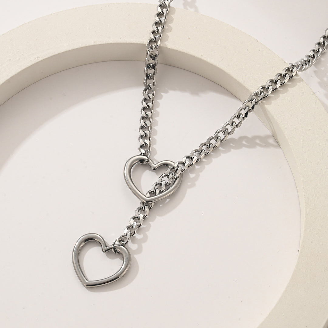 Steel Heart Necklace Punk