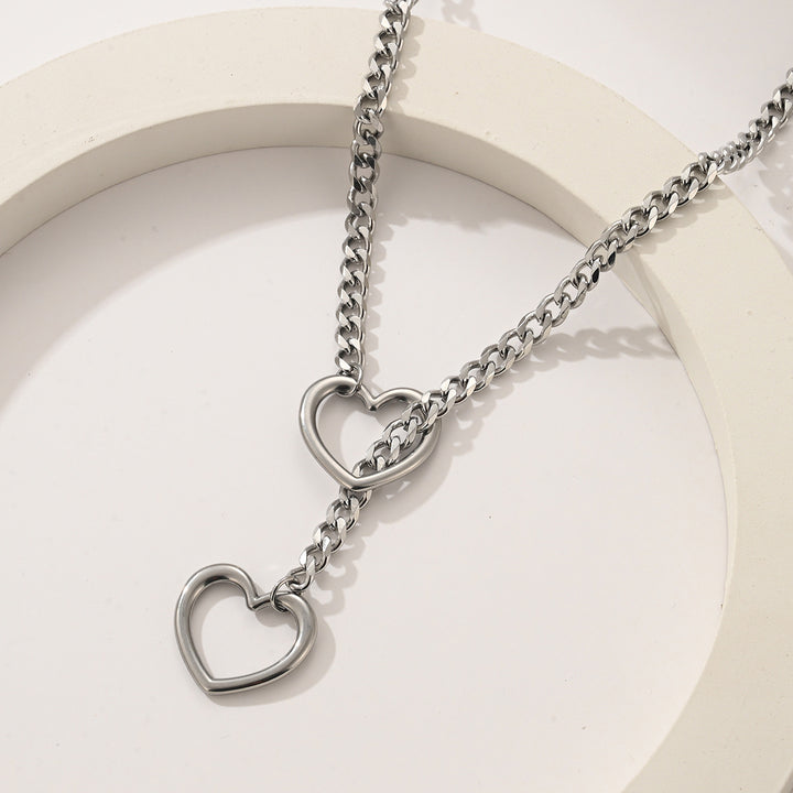 Steel Heart Necklace Punk