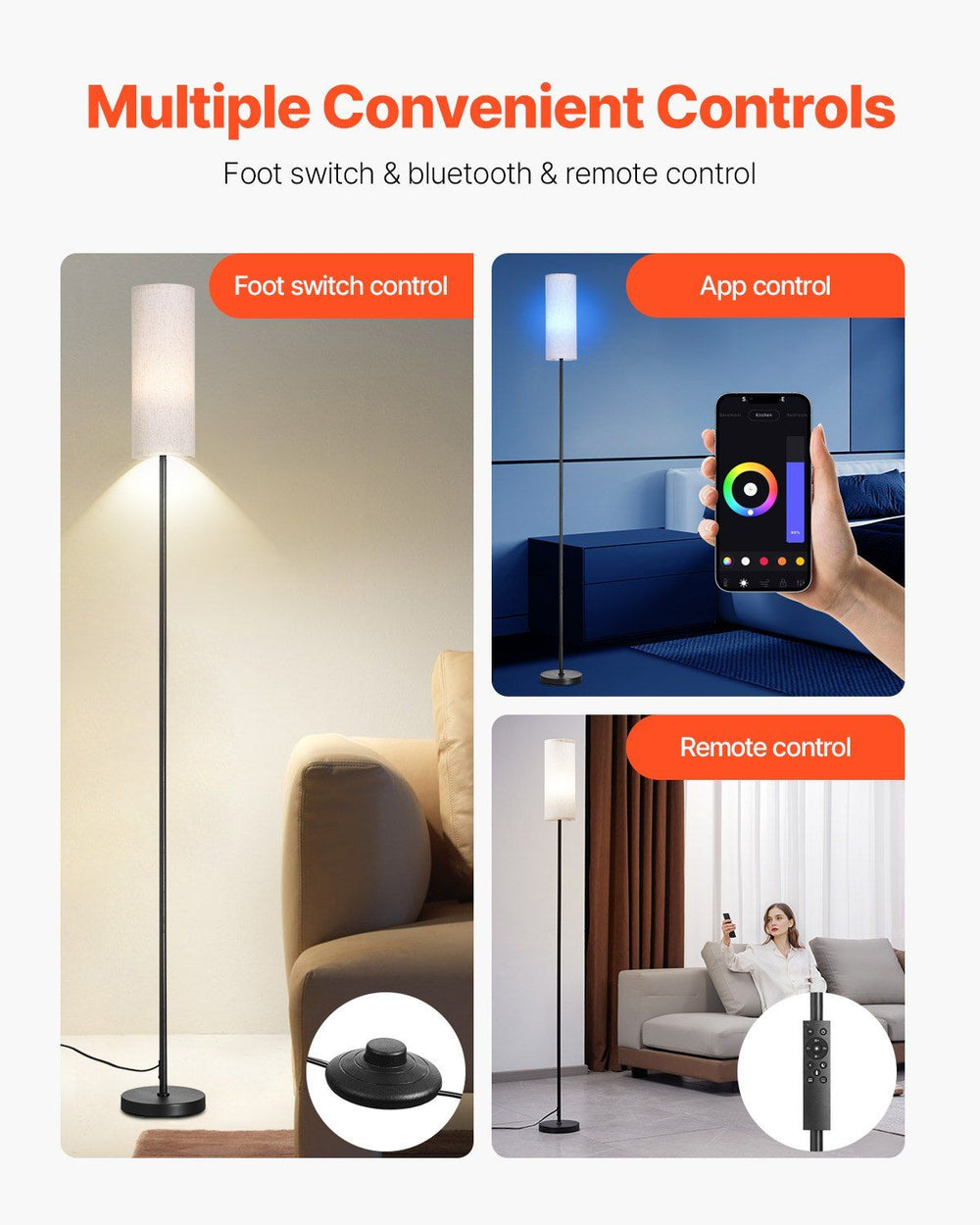 Stepless color changing floor lamp