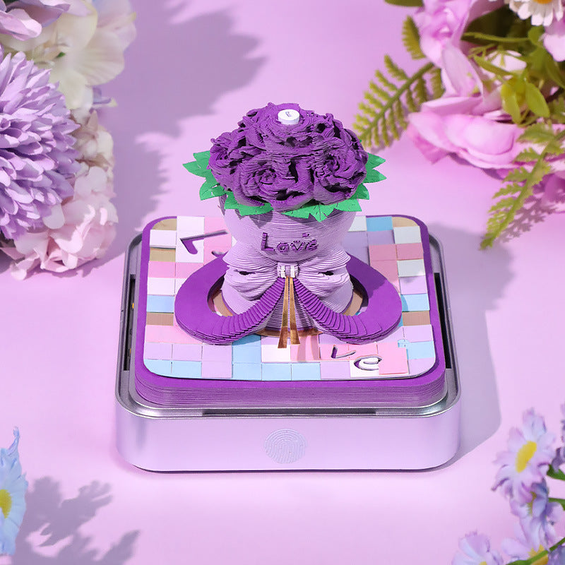 Sticky notes rose desktop calendar