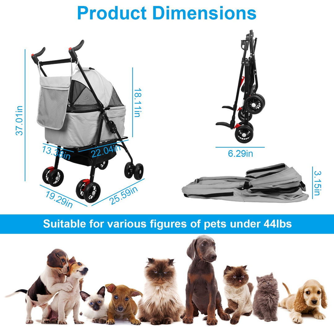 Stroller with removable liner for pets