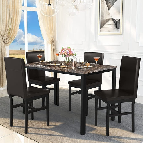 Stylish Faux Marble Table Set