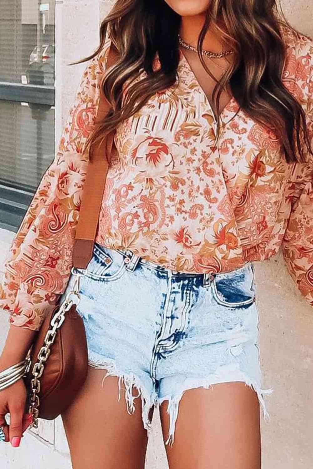 Stylish Floral Print Bodysuit