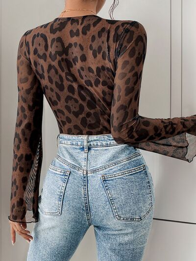 Stylish Leopard Lace Bodysuit