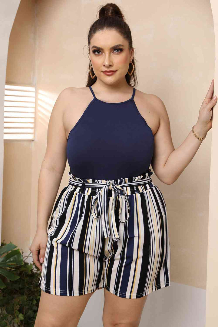 Stylish Plus Size Halter Bodysuit