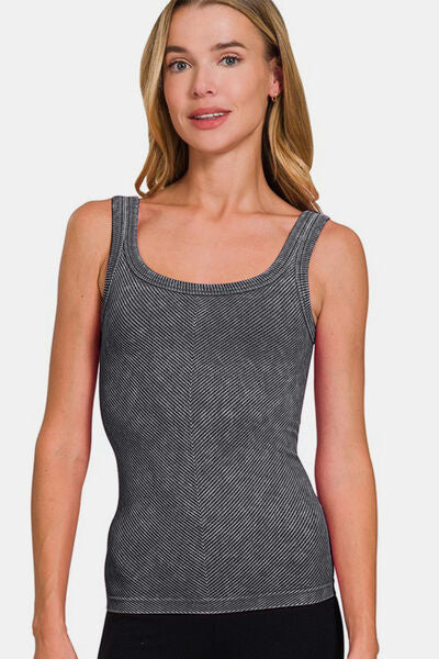 Stylish Zenana Ribbed Tank Top
