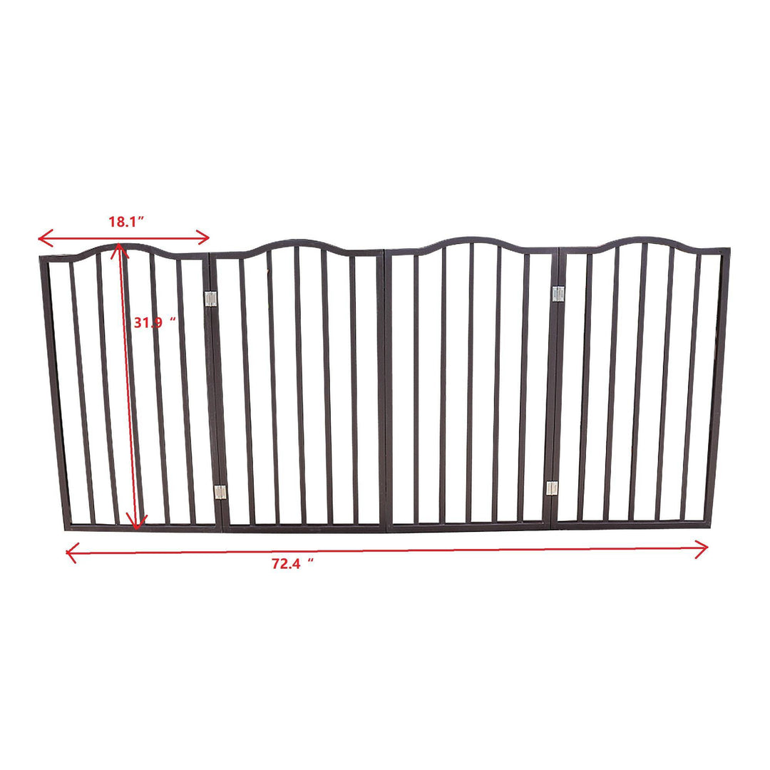 Stylish arc wooden dog gate