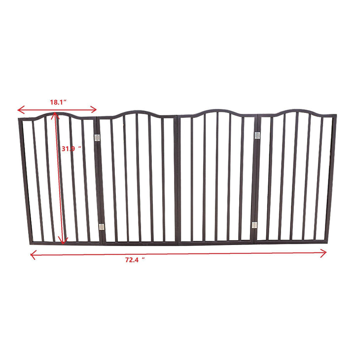 Stylish arc wooden dog gate
