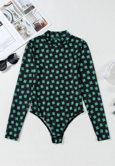 Stylish mock neck long sleeve bodysuit