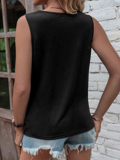 Summer Cutout Neck Tank
