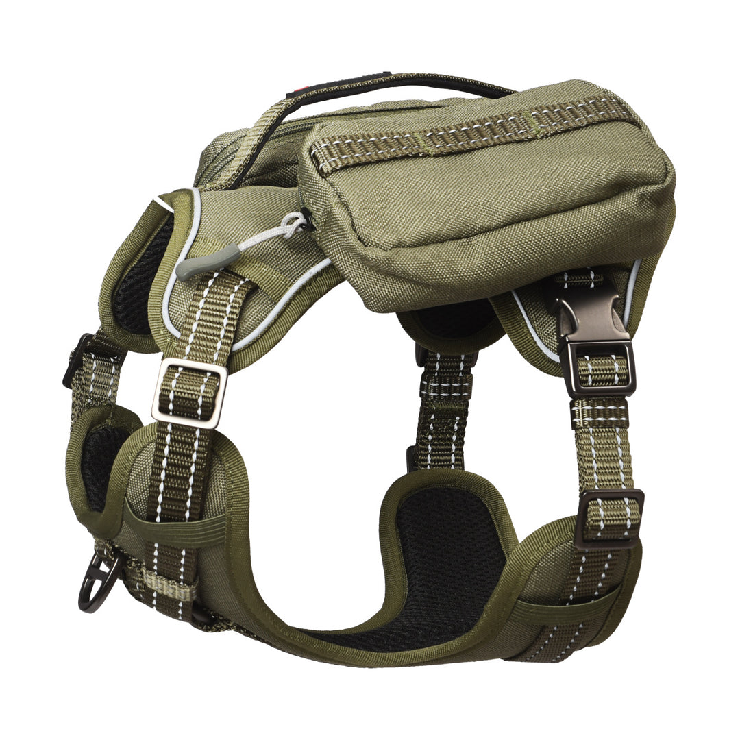 Tactical pet harness with storage backpack