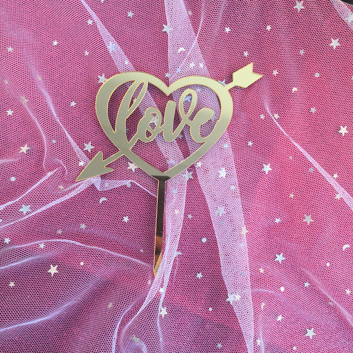 Tanabata Gold Love Cake Card