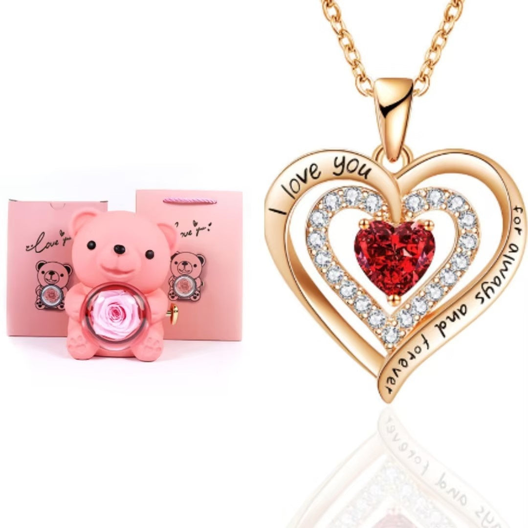 Teddy bear rose jewelry case