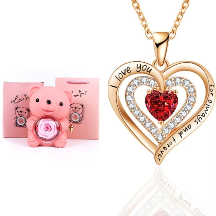 Teddy bear rose jewelry case