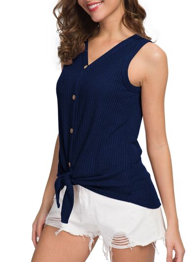 Tied V-Neck Tank for girls 
