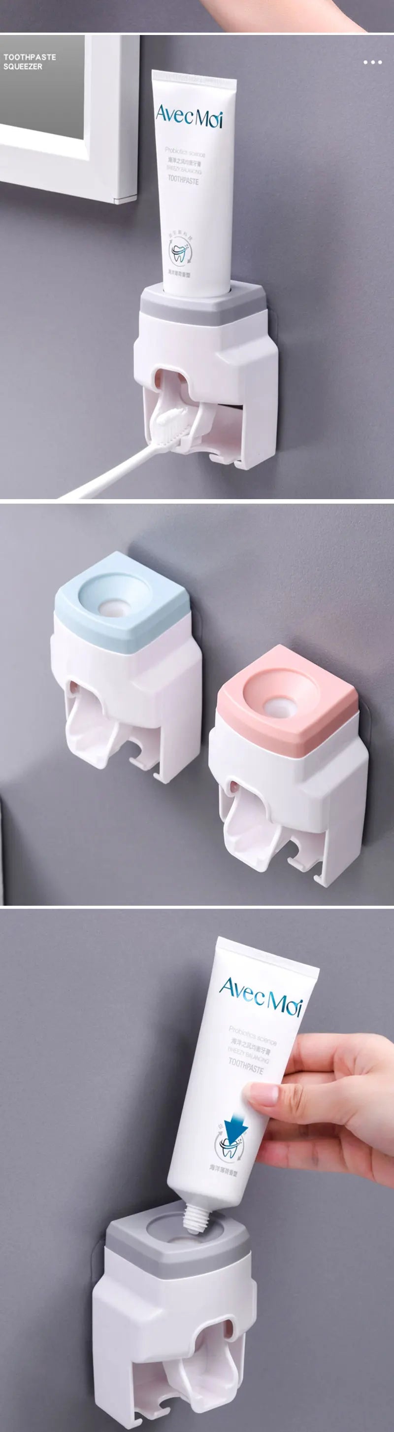 Toothbrush Holder and Dispenser Set for Bathroom
