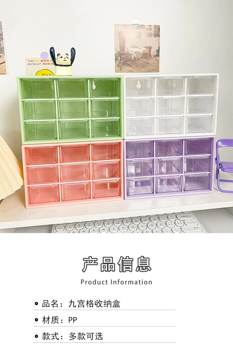 Transparent Partitioned Desk Organizer