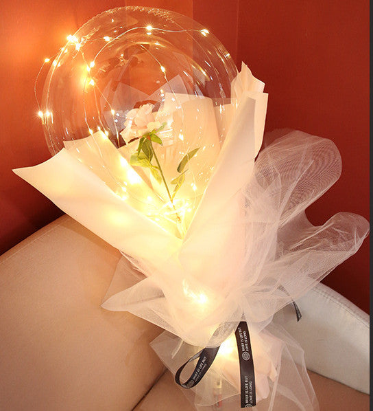 Transparent Rose Balloon LED
