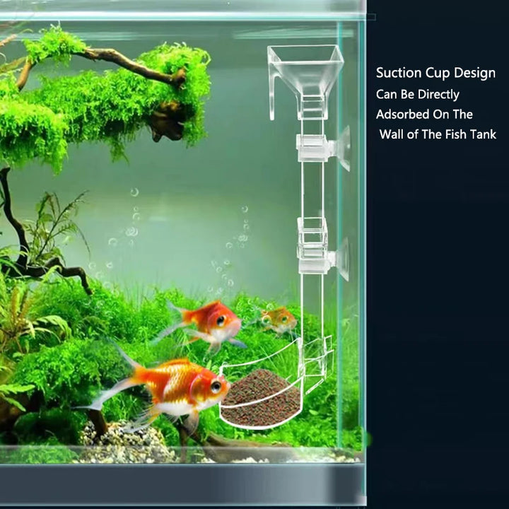 Transparent acrylic feeder tube for aquariums.