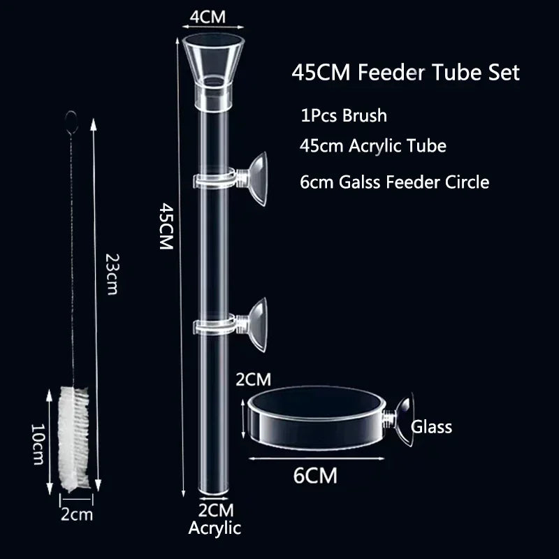 Transparent aquarium feeding bowl for shrimp.