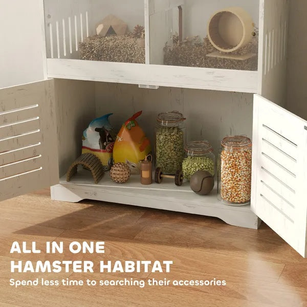 Transparent hamster cage for small pets