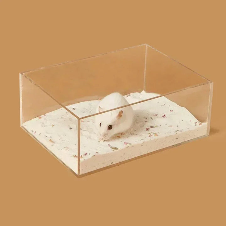 Transparent hamster sandbox container basin