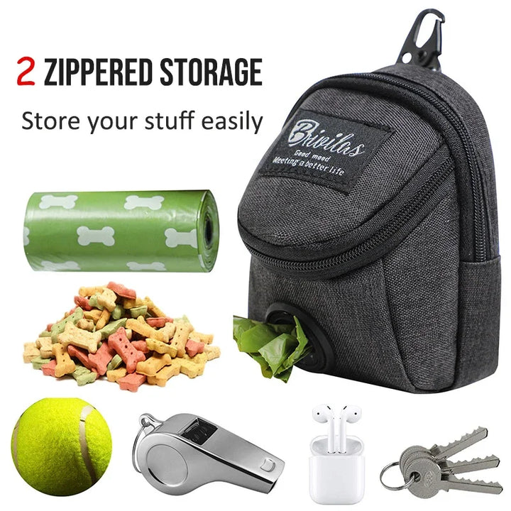 Travel dog treat bag