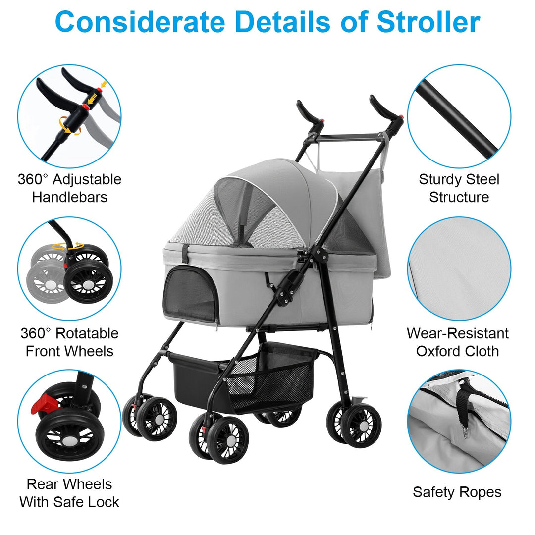 Travel pet stroller for small dogs