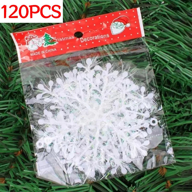 Tree hanging ornaments in snowflake design