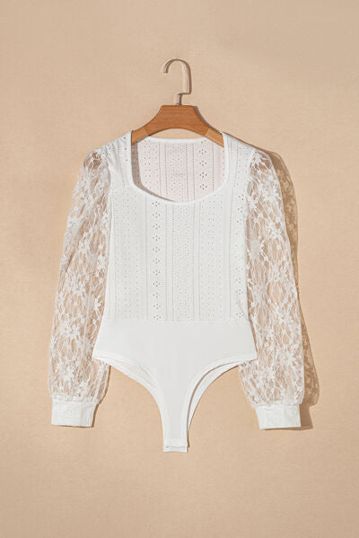 Trendy Eyelet Lace Bodysuit