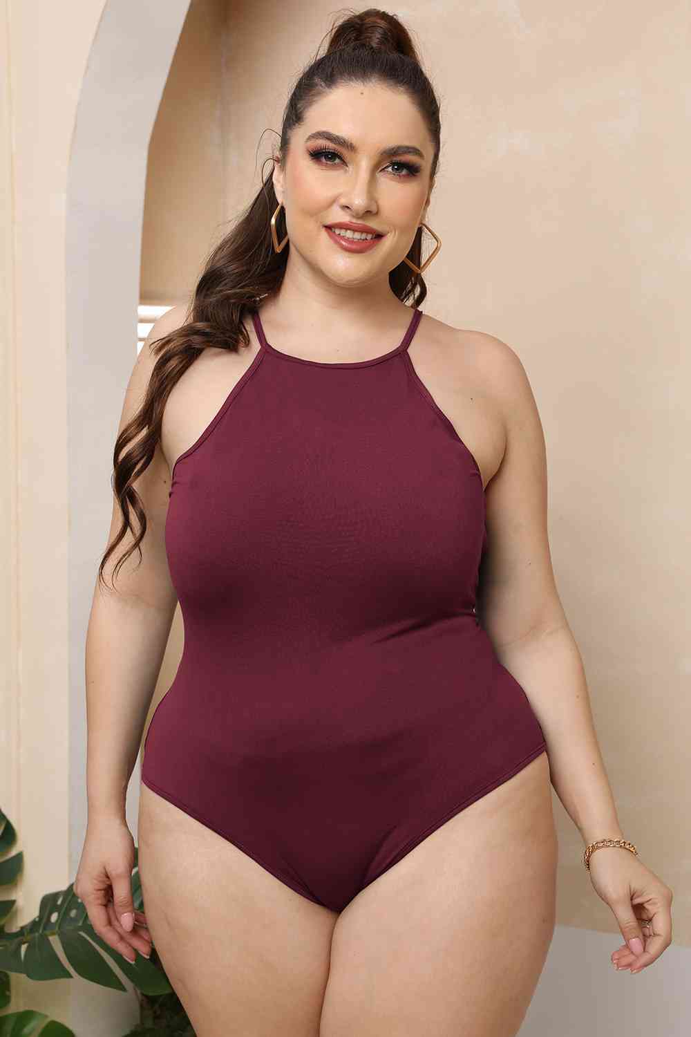 Trendy Plus Size Sleeveless Bodysuit