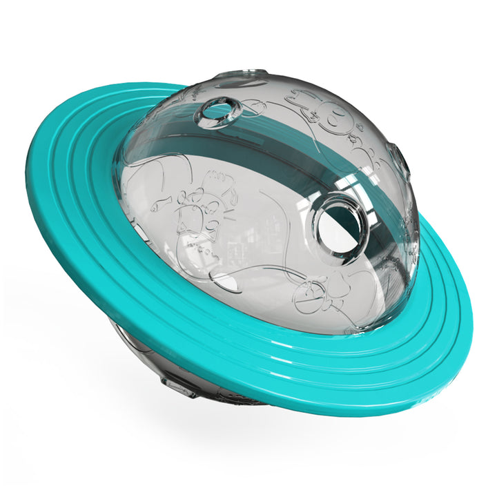 Turquoise and clear pet toy