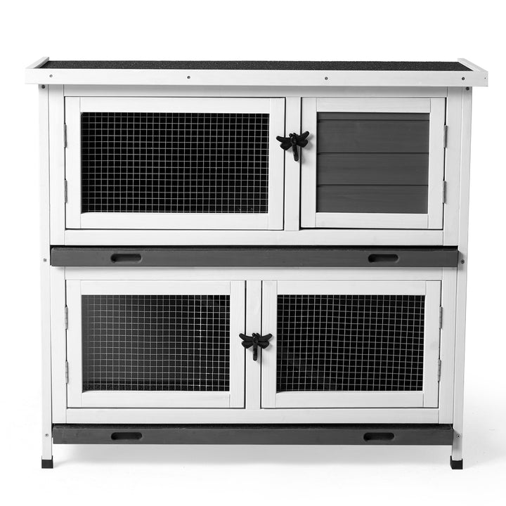 Two-story rabbit chicken hutch