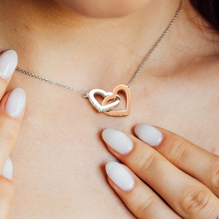 Two-tone peach heart necklace