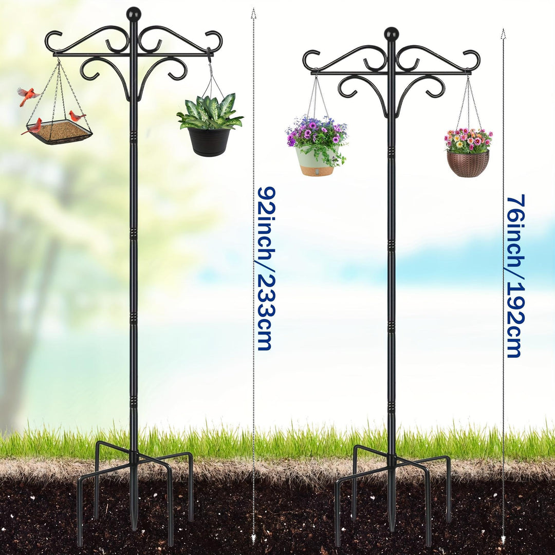 Two metal hooks for bird feeders