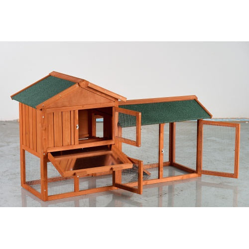 Two story outdoor bunny cage wood
