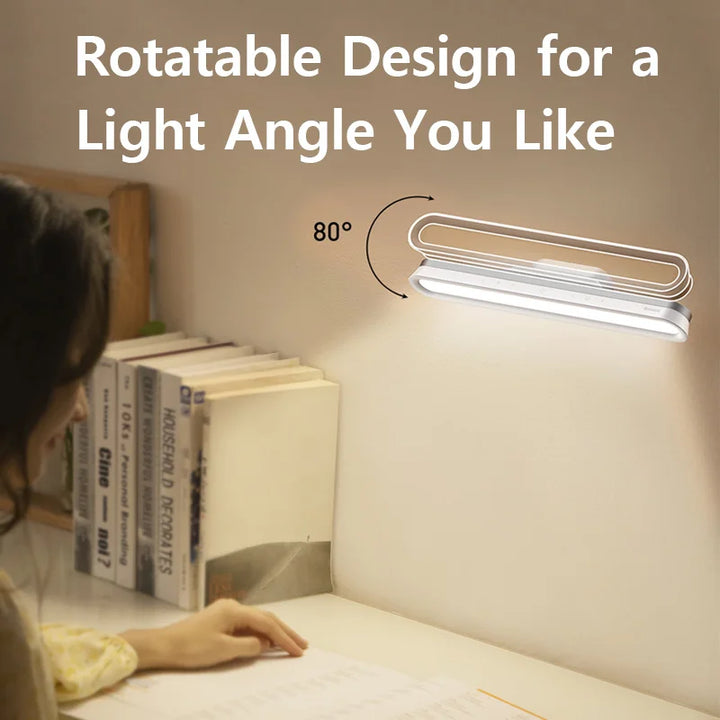 Magnetic LED Desk Lamp - Stepless Dimming, Chargeable Night Light for Closet and Wardrobe