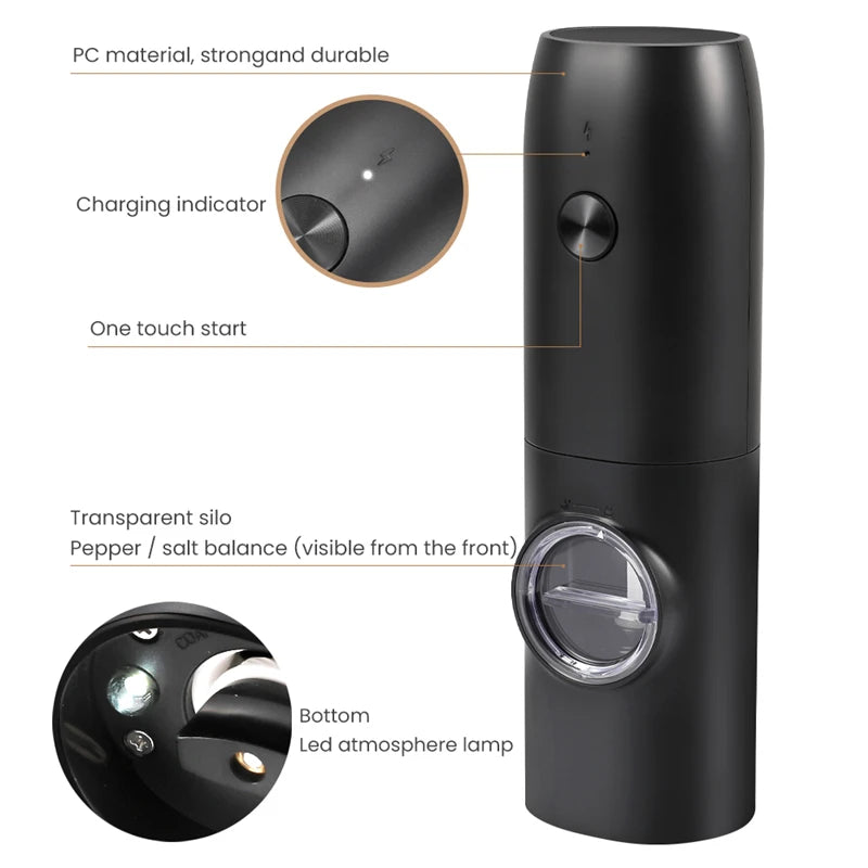 USB Rechargeable Coarseness Grinder Mill